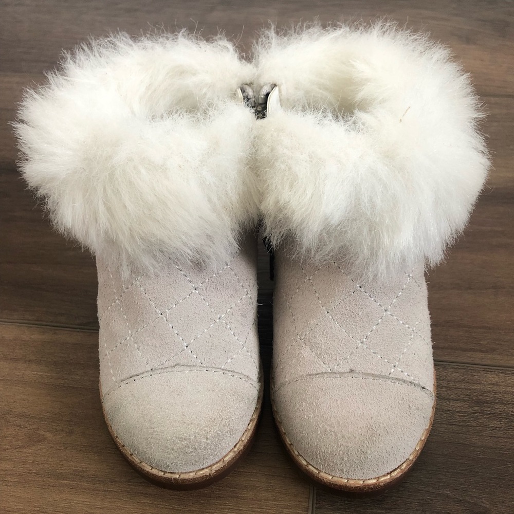 Janie and Jack Leather and Faux Fur Boots size 4